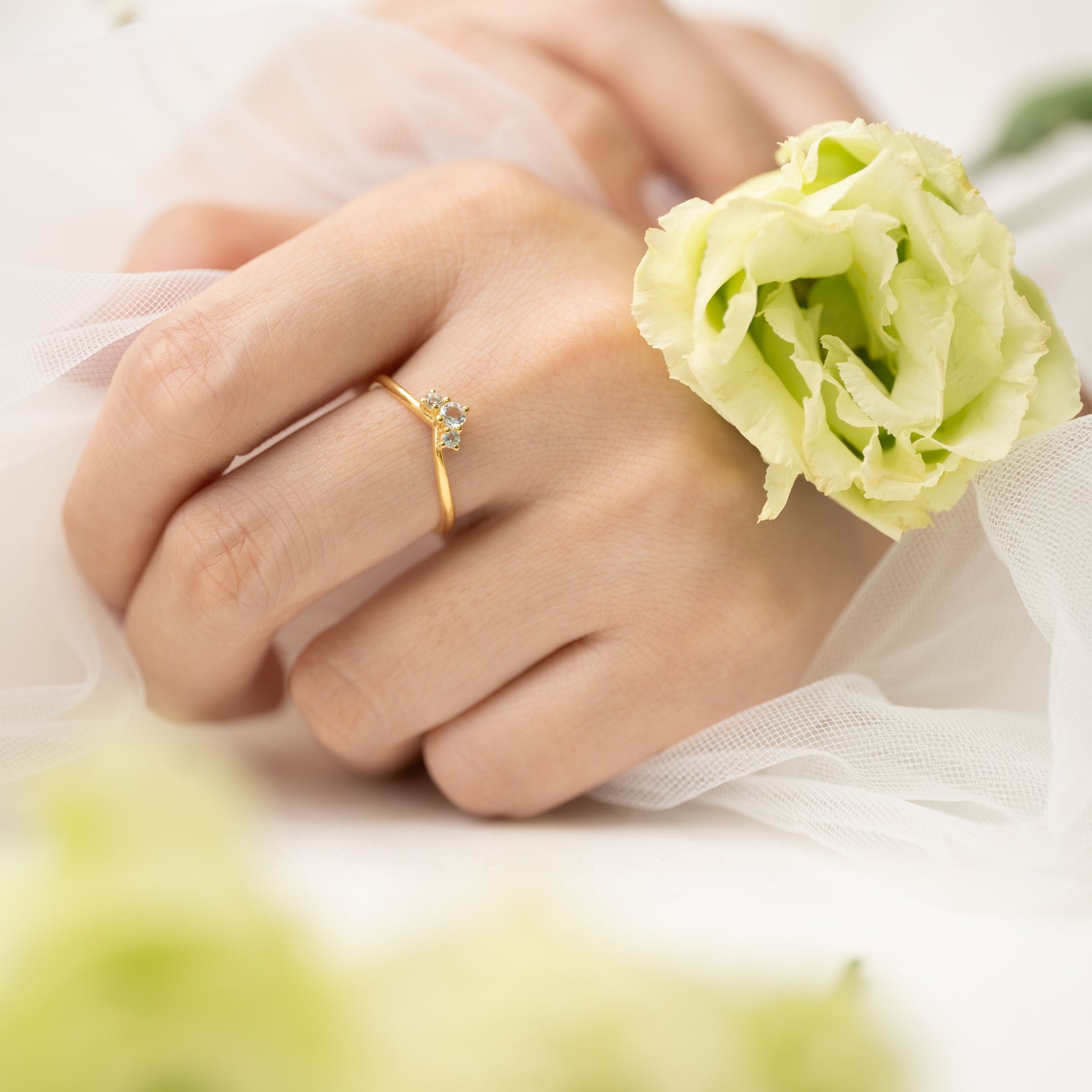 【ブルートパーズ】DSOH-Design Ring Collection -Ocean Heart