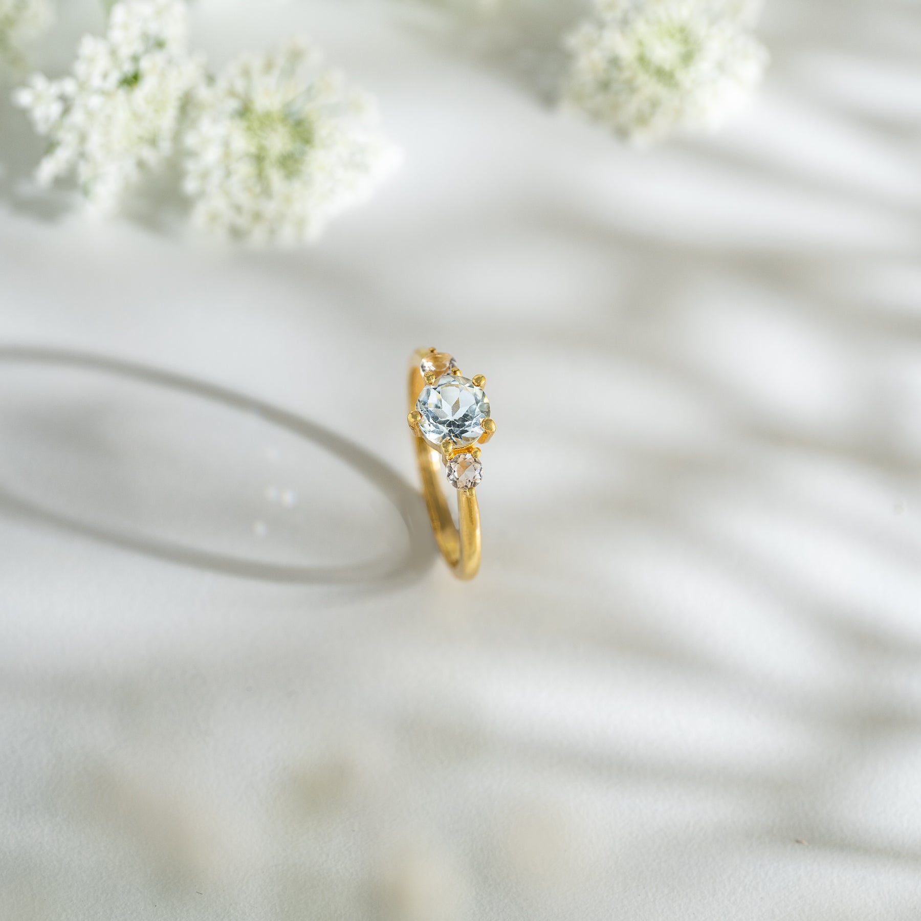 【ブルートパーズ×クリスタル】DSIB-Design Ring Collection -Ice Bloom