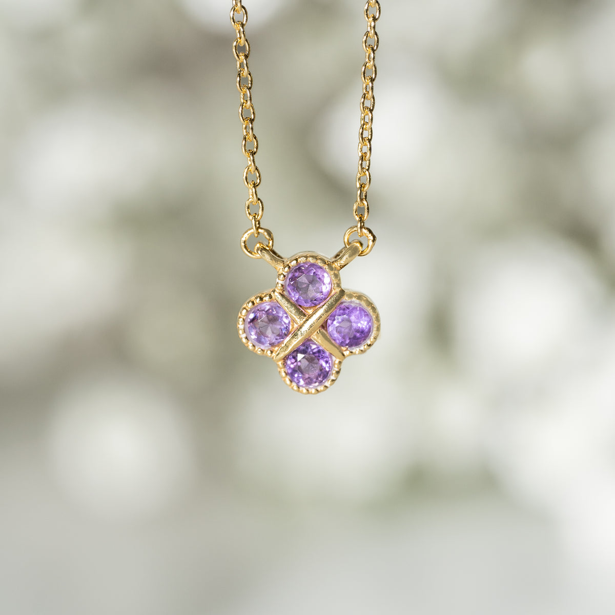 【アメジスト】BSAMN-Birthstone Necklace Collection -Amethyst-2月
