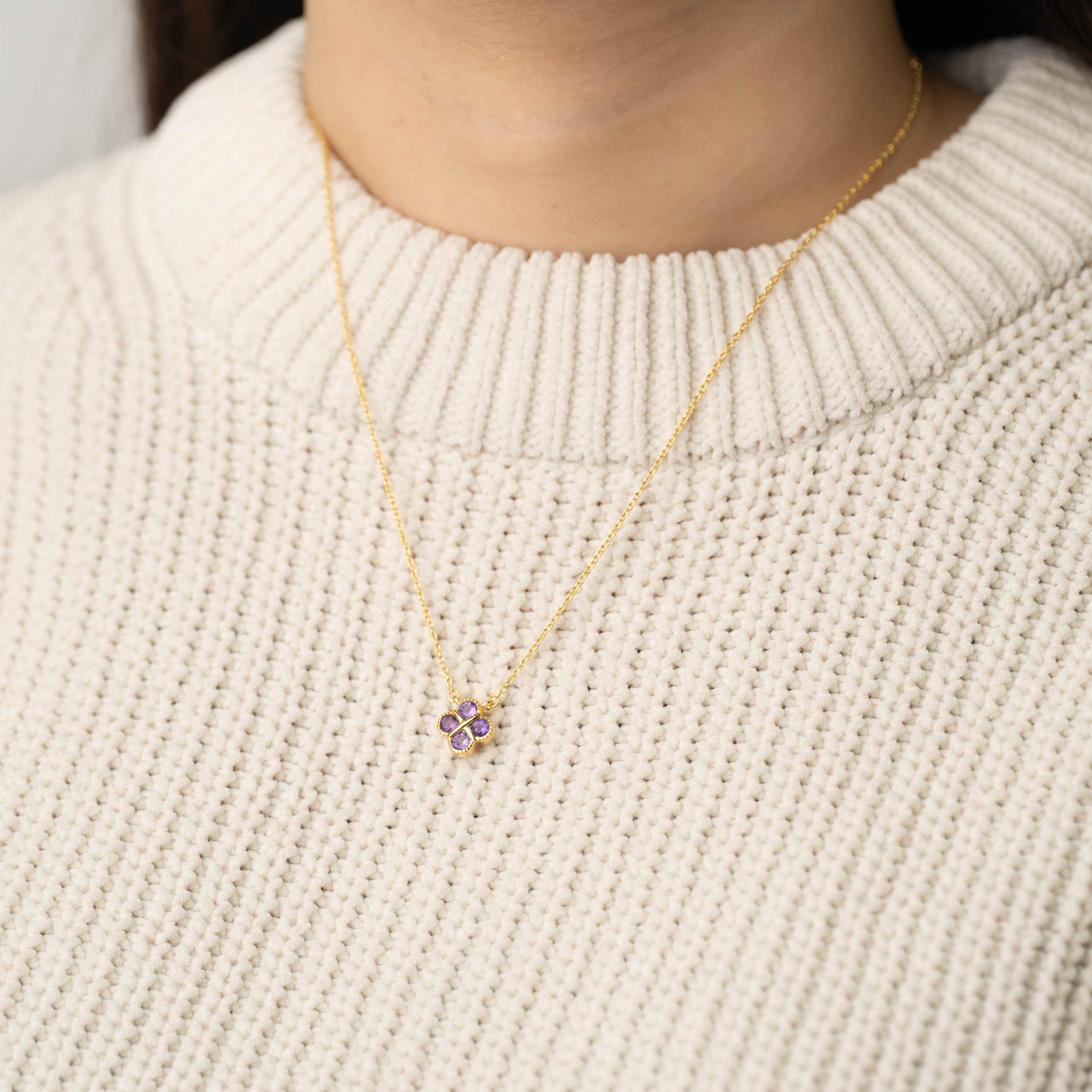 【アメジスト】BSAMN-Birthstone Necklace Collection -Amethyst-2月