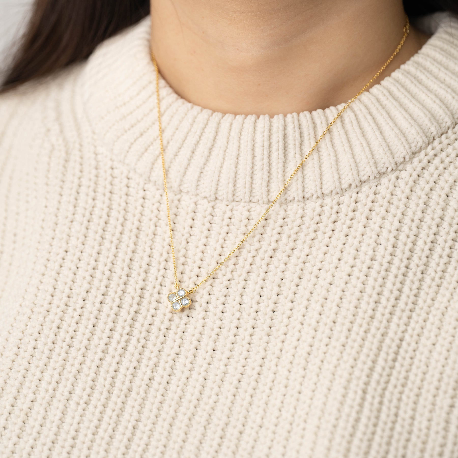 【アクアマリン】BSAQN-Birthstone Necklace Collection -Aquamarine-3月
