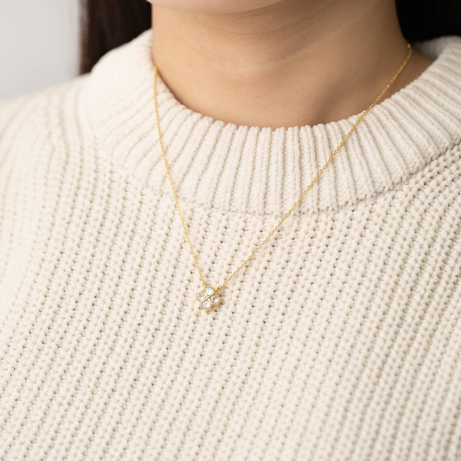 【レインボームーンストーン】BSRMN-Birthstone Necklace Collection -Rainbow Moonstone-6月