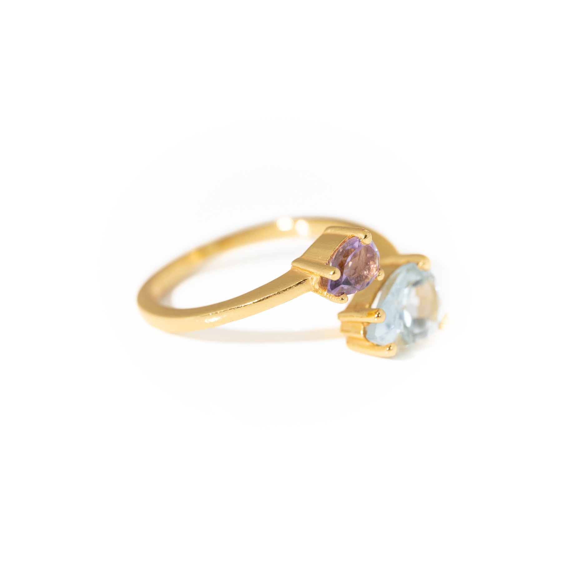 【ブルートパーズ×アメジスト】DSBA-Design Ring Collection -Duo Drop ring