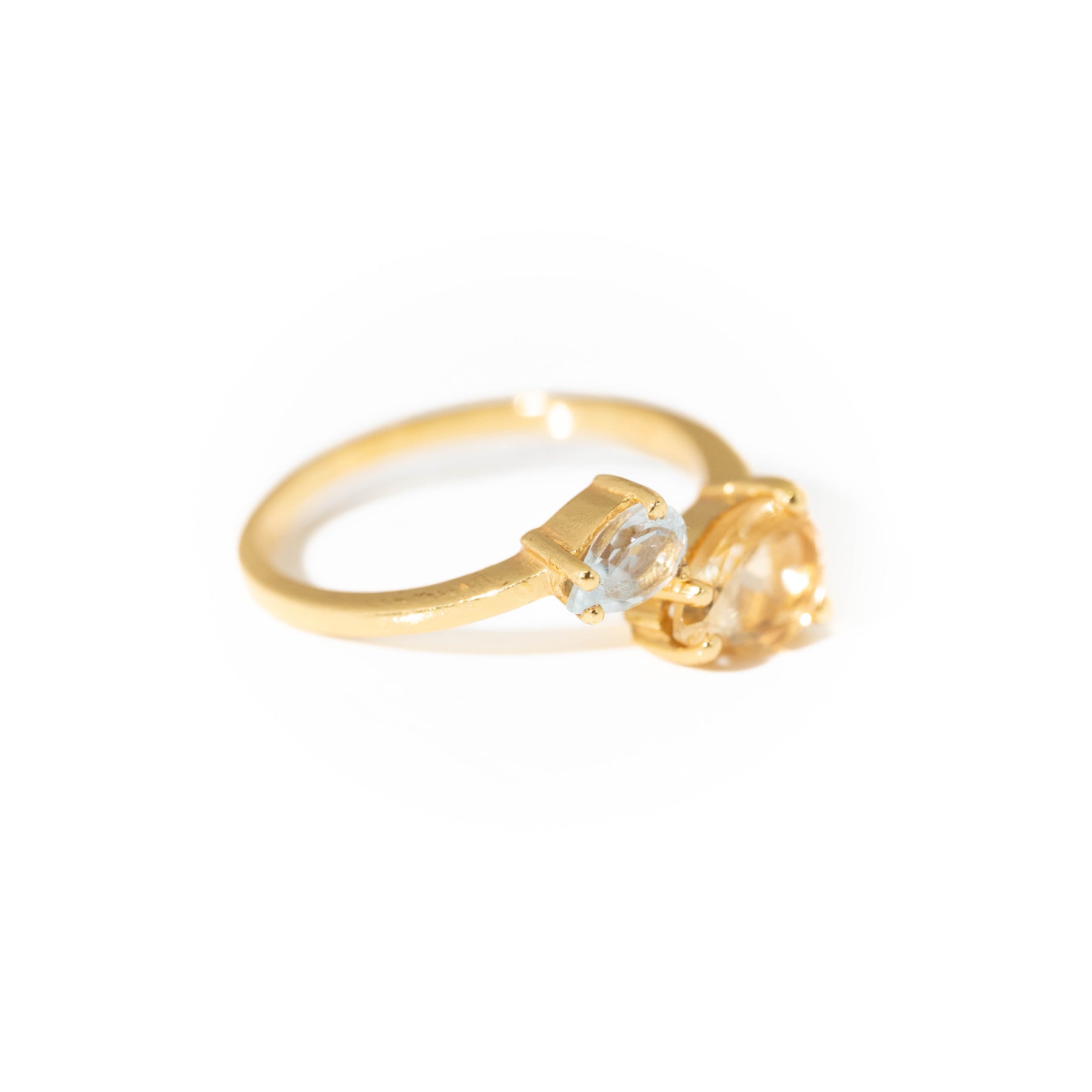 【シトリン×ブルートパーズ】DSCB-Design Ring Collection -Duo Drop ring