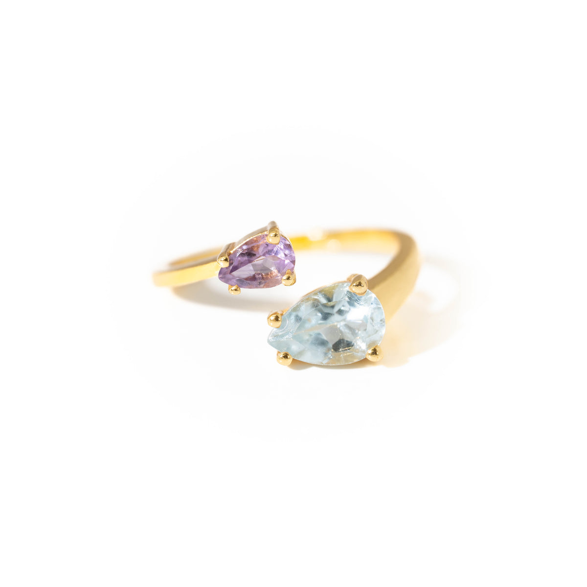 【ブルートパーズ×アメジスト】DSBA-Design Ring Collection -Duo Drop ring