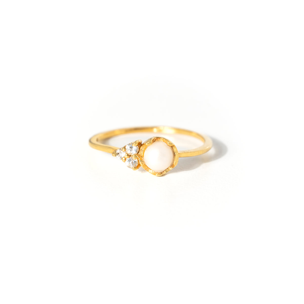 【パール×ブルートパーズ】DSLBBP-Design Ring Collection -Luna Bloom-Blue Topaz