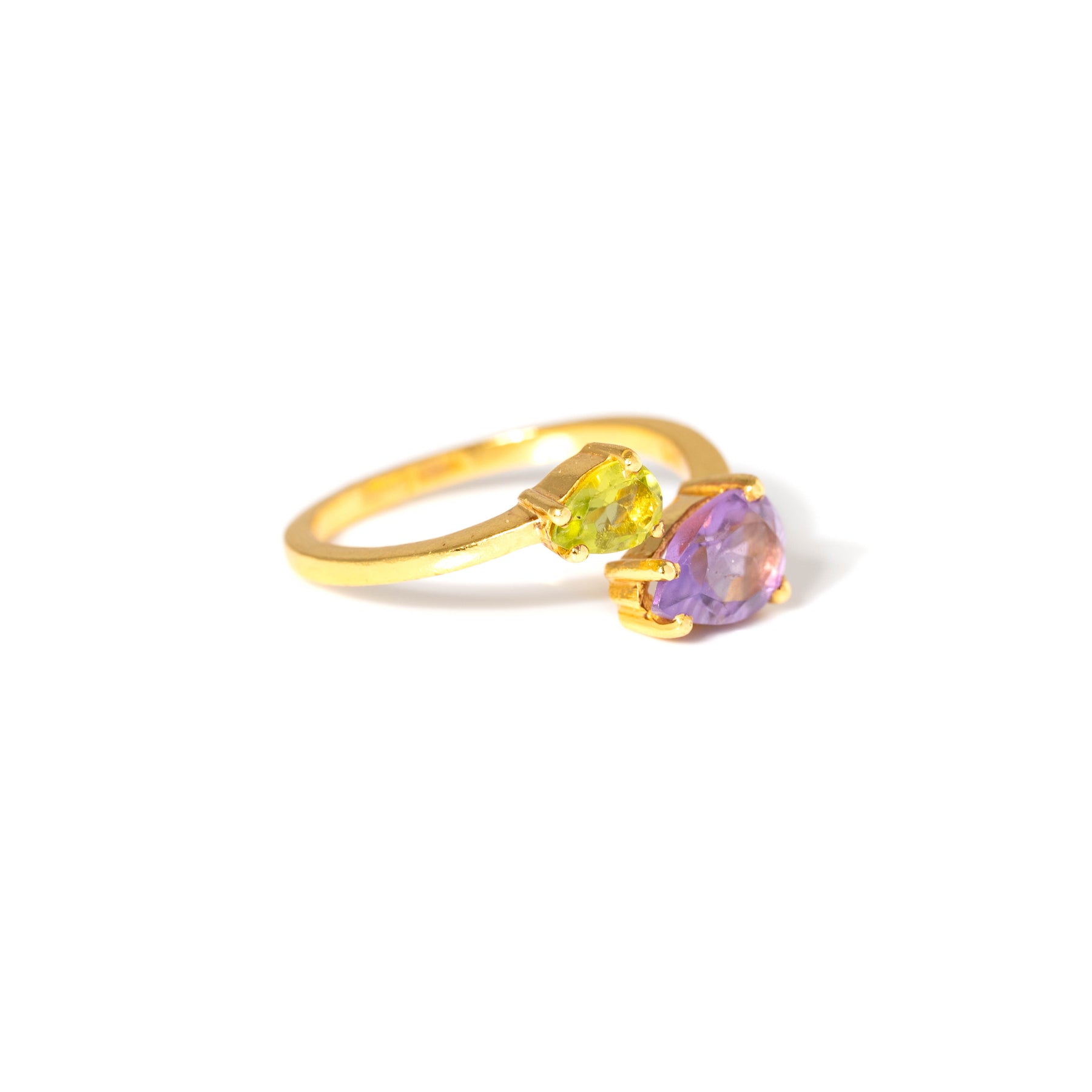 【アメジスト×ペリドット】DSCP-Design Ring Collection -Duo Drop ring