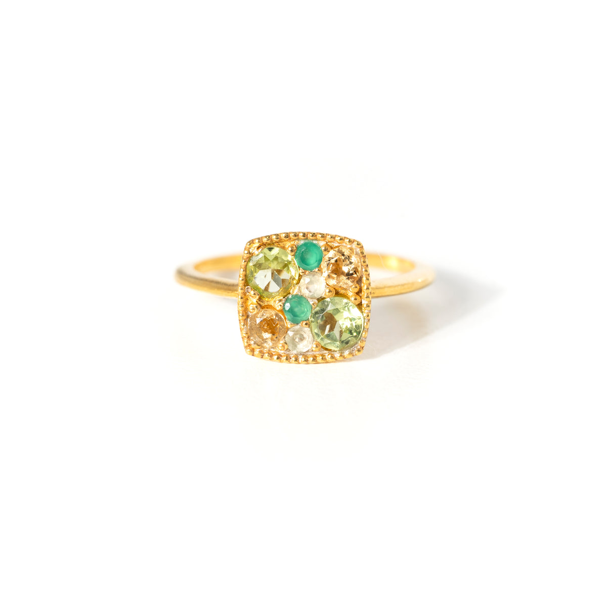 【エメラルド×ペリドット×シトリン×プレナイト】DSDB-Design Ring Collection -Dressy Bouquet