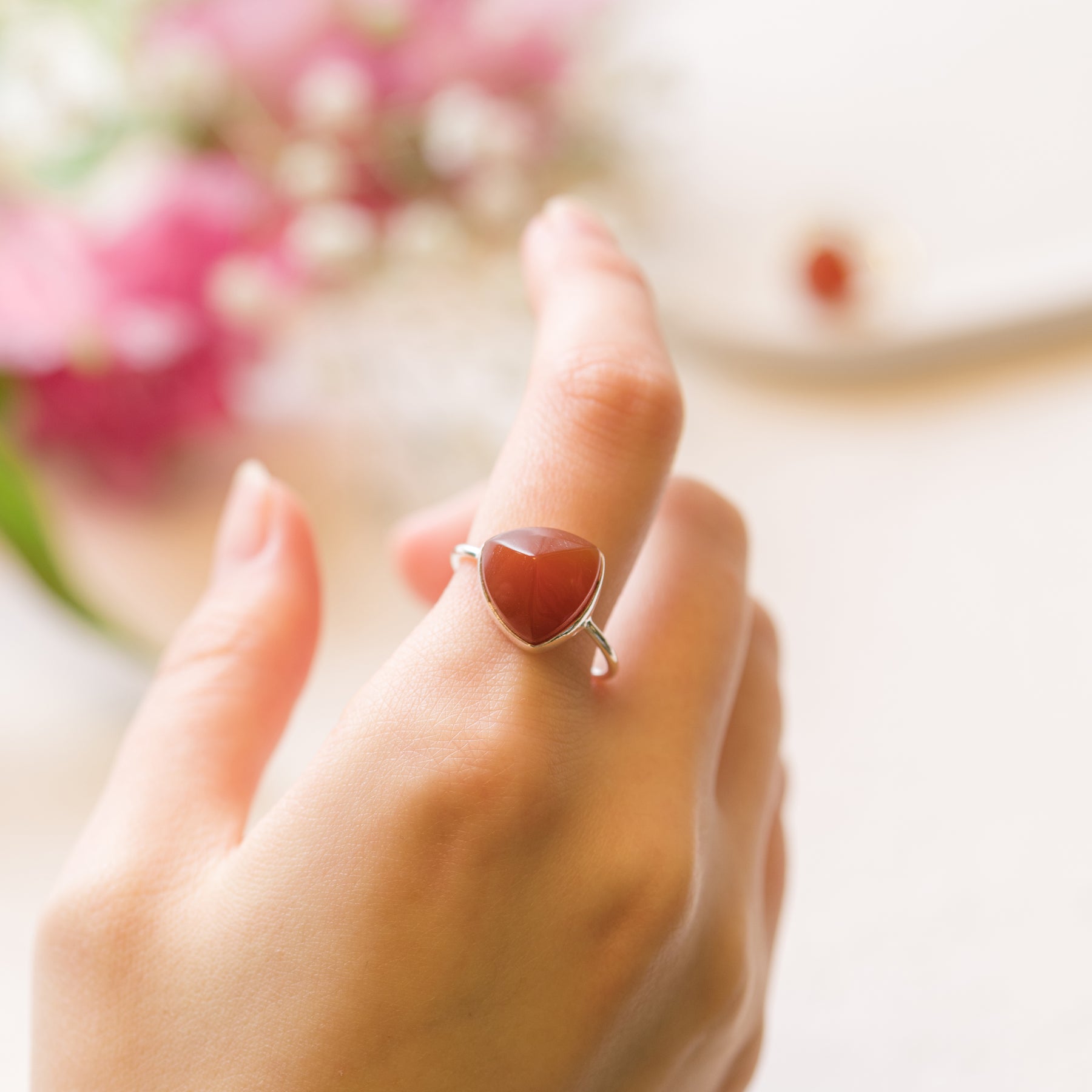 【カーネリアン】TRLCNS2-Trilliant Ring