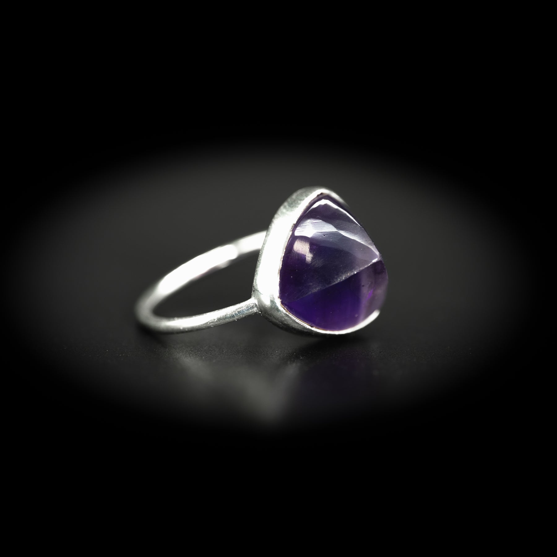 【アメジスト】TRLAMS2-Trilliant Ring