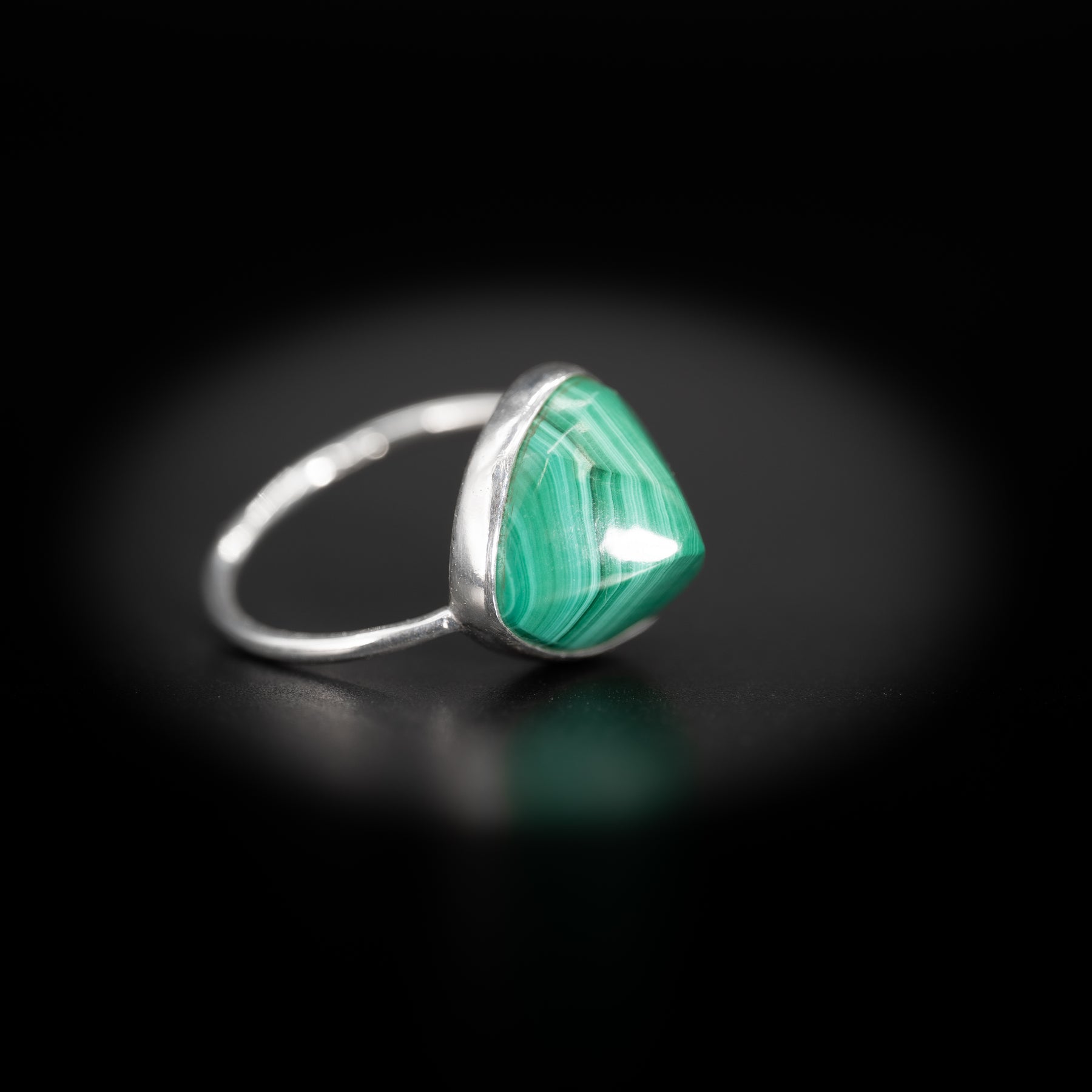 【マラカイト】TRLMCS2-Trilliant Ring