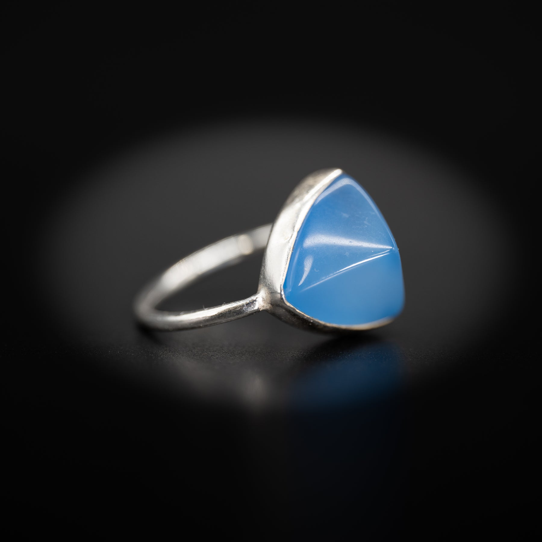 【ブルーカルセドニー】TRLBCS2-Trilliant Ring