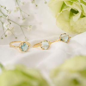 【ブルートパーズ】FWBT-Flower Ring Collection -Blue Topaz