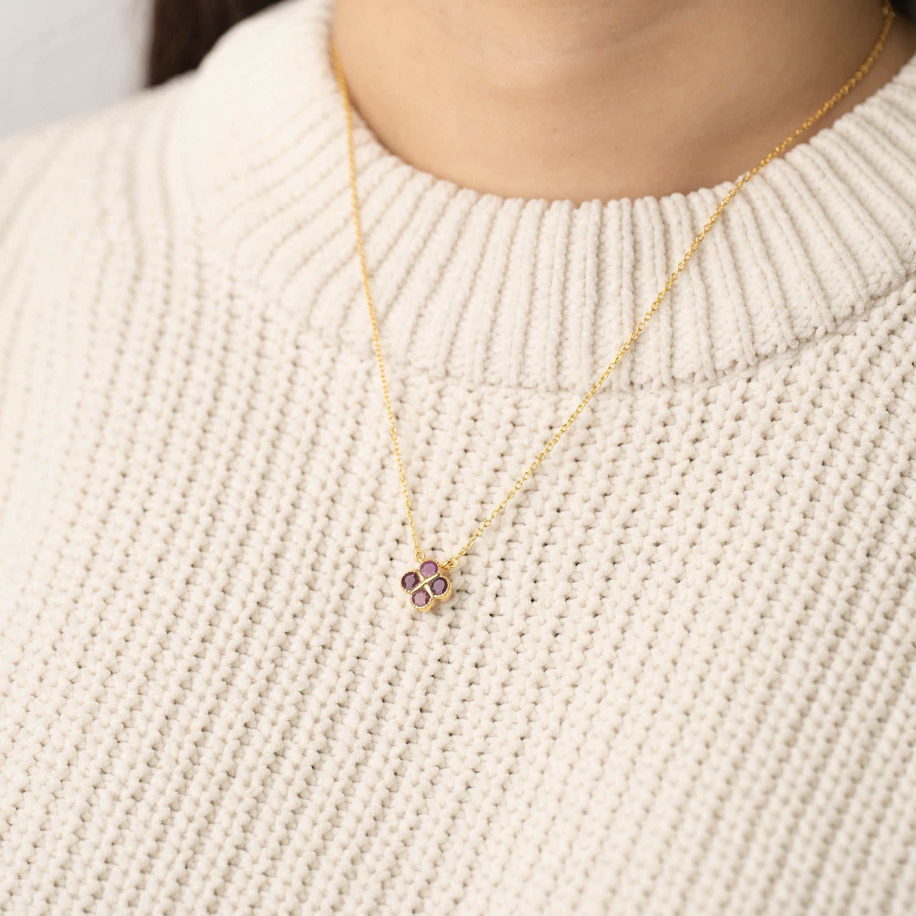 【ルビー】BSRBN-Birthstone Necklace Collection -Ruby-7月