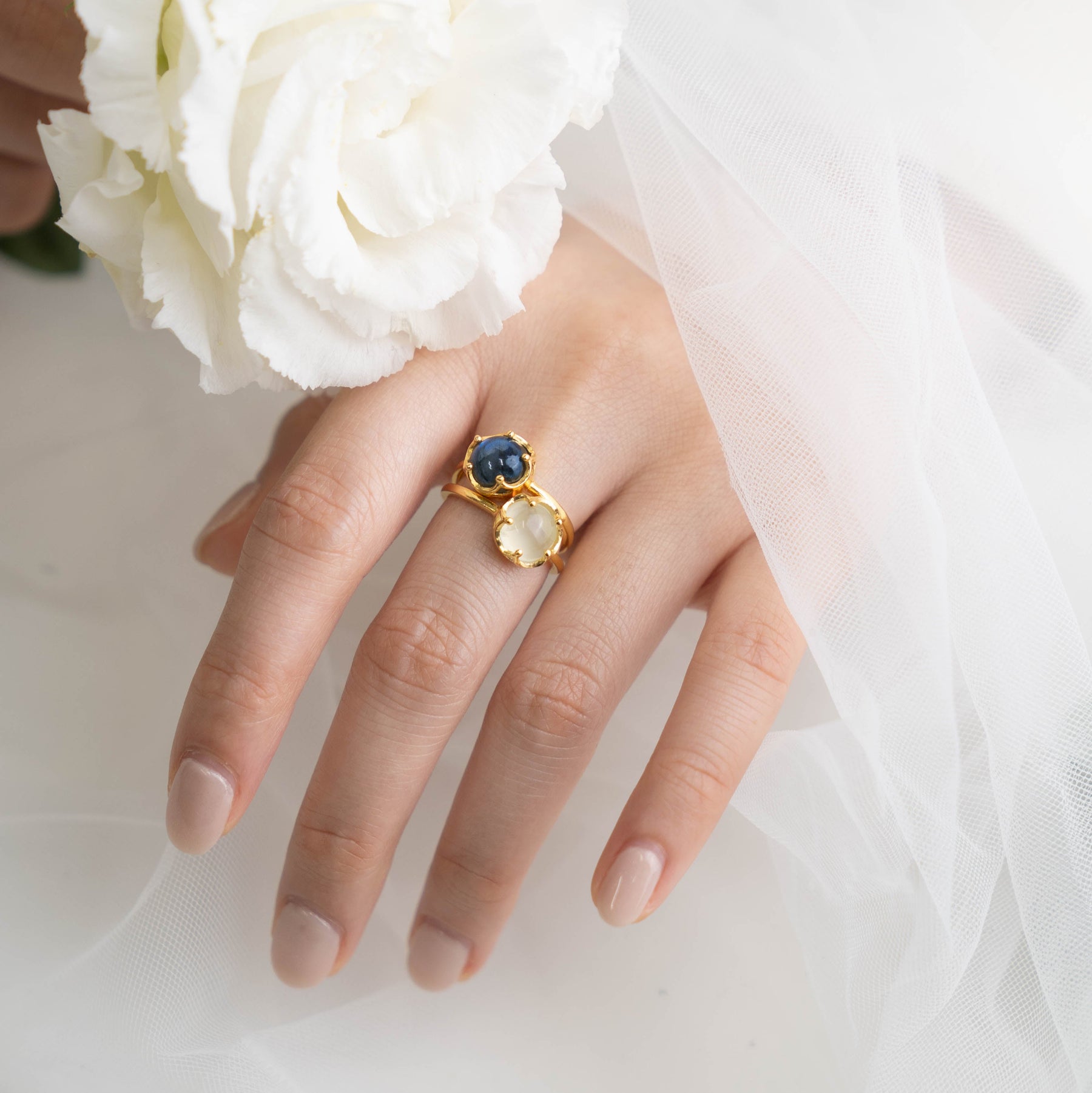 【ラブラドライト】FWLB-Flower Ring Collection - Labradorite