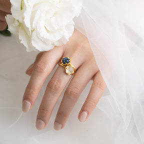 【ラブラドライト】FWLB-Flower Ring Collection - Labradorite