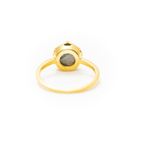 【ラブラドライト】FWLB-Flower Ring Collection - Labradorite