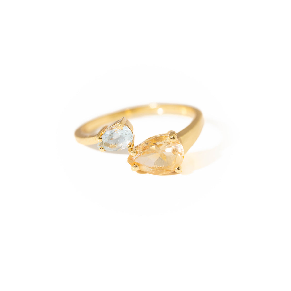 【シトリン×ブルートパーズ】DSCB-Design Ring Collection -Duo Drop ring