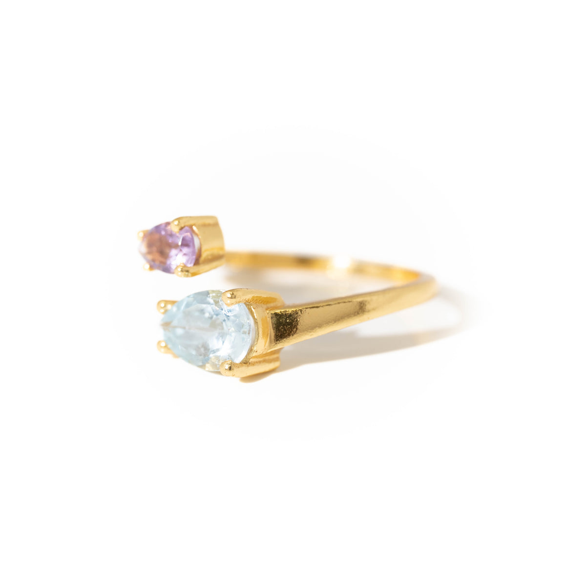 【ブルートパーズ×アメジスト】DSBA-Design Ring Collection -Duo Drop ring
