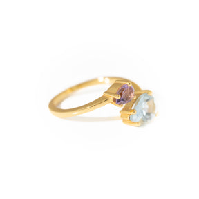 【ブルートパーズ×アメジスト】DSBA-Design Ring Collection -Duo Drop ring