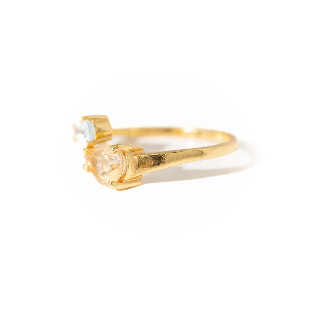 【シトリン×ブルートパーズ】DSCB-Design Ring Collection -Duo Drop ring
