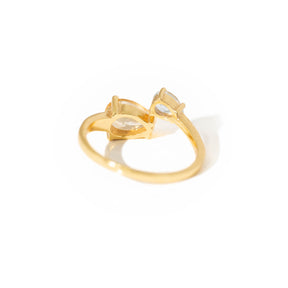 【シトリン×ブルートパーズ】DSCB-Design Ring Collection -Duo Drop ring