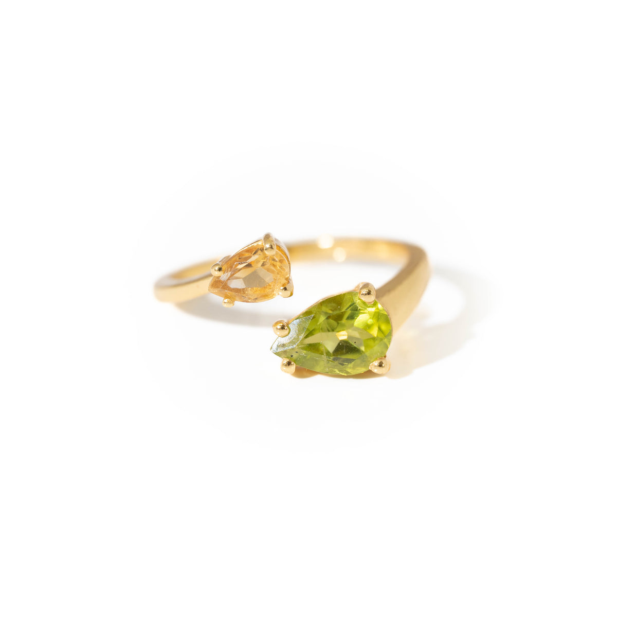 【シトリン×ペリドット】DSCP-Design Ring Collection -Duo Drop ring