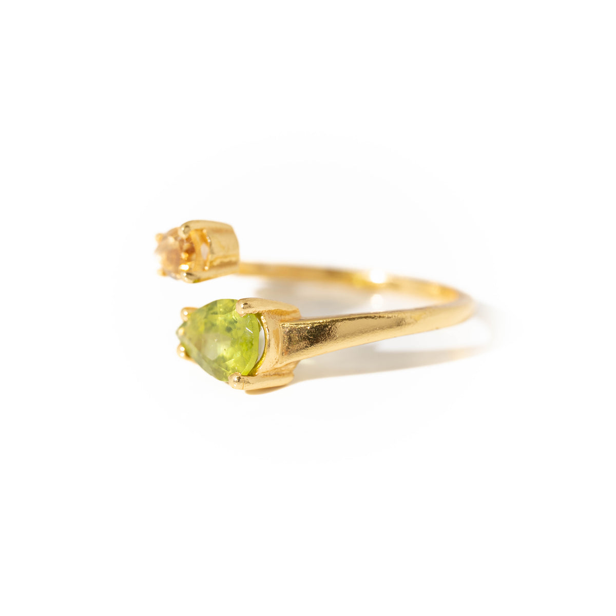 【シトリン×ペリドット】DSCP-Design Ring Collection -Duo Drop ring