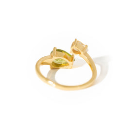 【シトリン×ペリドット】DSCP-Design Ring Collection -Duo Drop ring