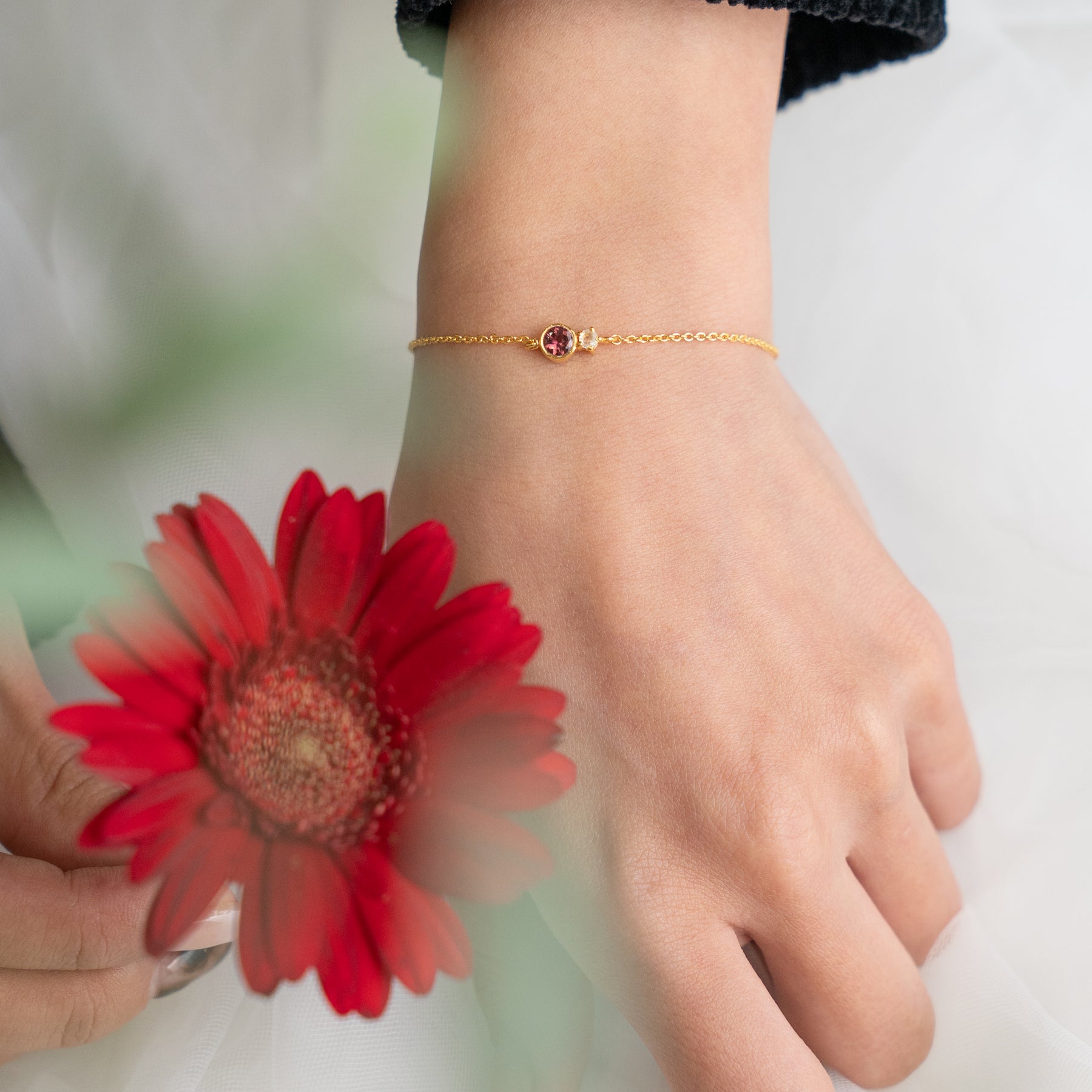 【ピンクトルマリン×クリスタル】DSBRC-Design Bracelet Collection -Stella Bracelet