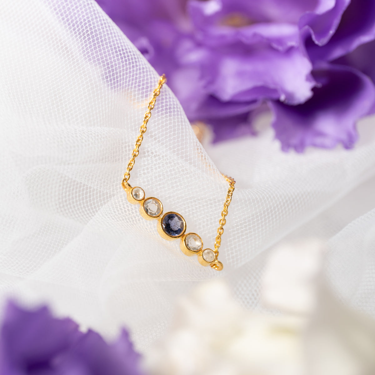 【アイオライト×クリスタル】DSBRC-Design Bracelet Collection -Flow Bracelet