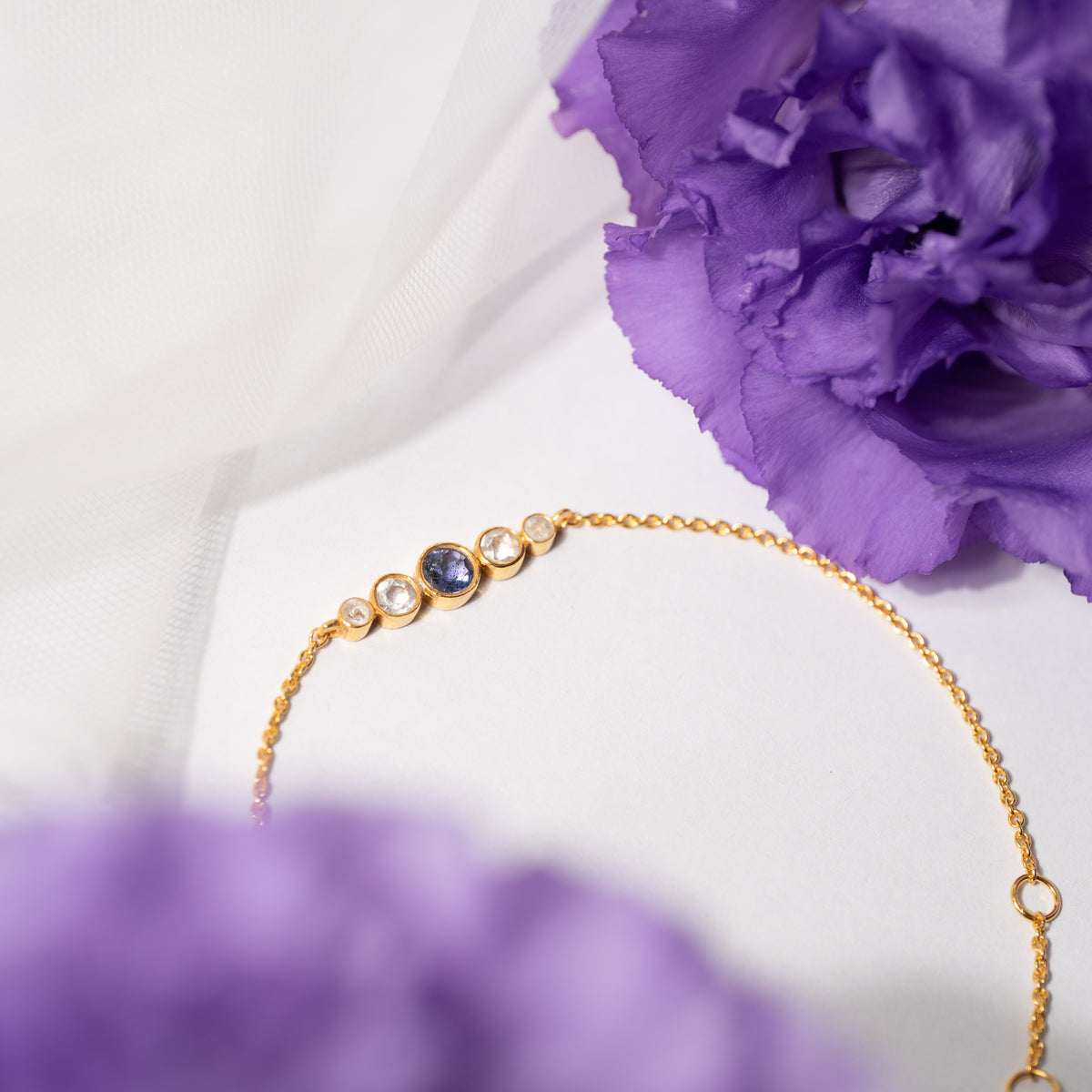 【アイオライト×クリスタル】DSBRC-Design Bracelet Collection -Flow Bracelet