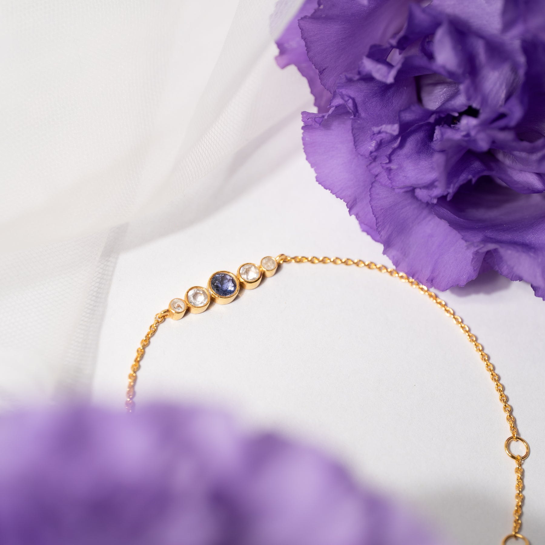 【アイオライト×クリスタル】DSBRC-Design Bracelet Collection -Flow Bracelet