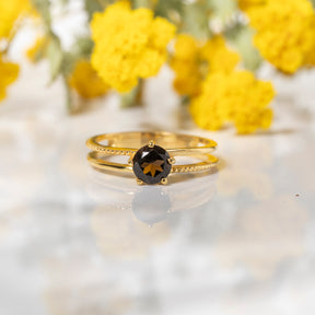 【スモーキークォーツ】DSMGSM-Design Ring Collection -Midnight Glow -Smoky Quartz