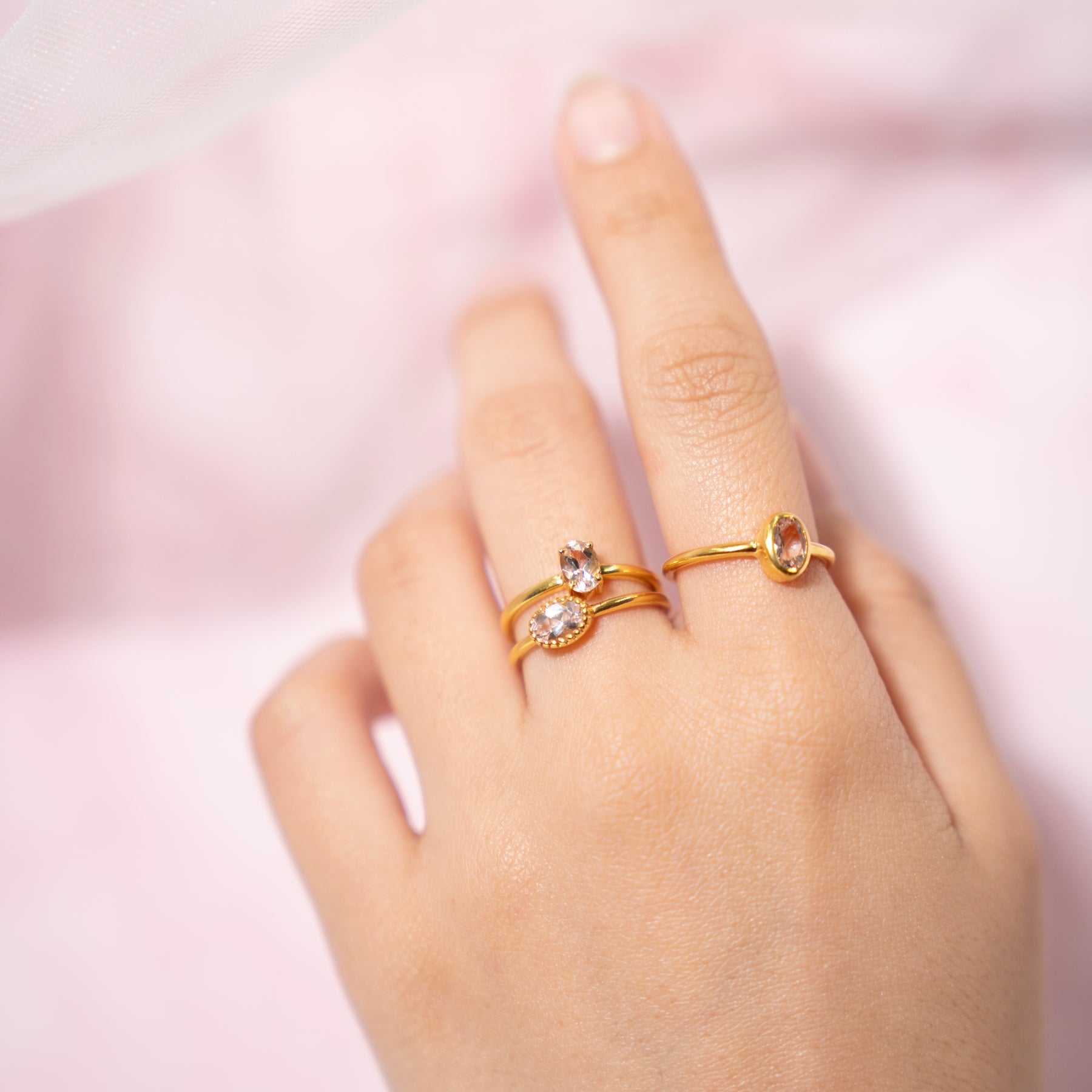 【モルガナイト】#MGNDP-Faceted Ring-Vertical