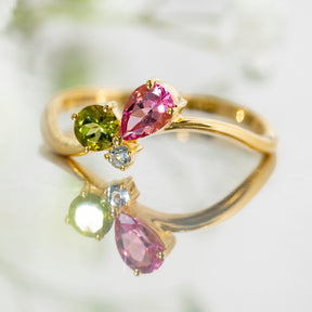 【ピンクトルマリン×ペリドット×ブルートパーズ】DSWZ-Design Ring Collection -Waltz