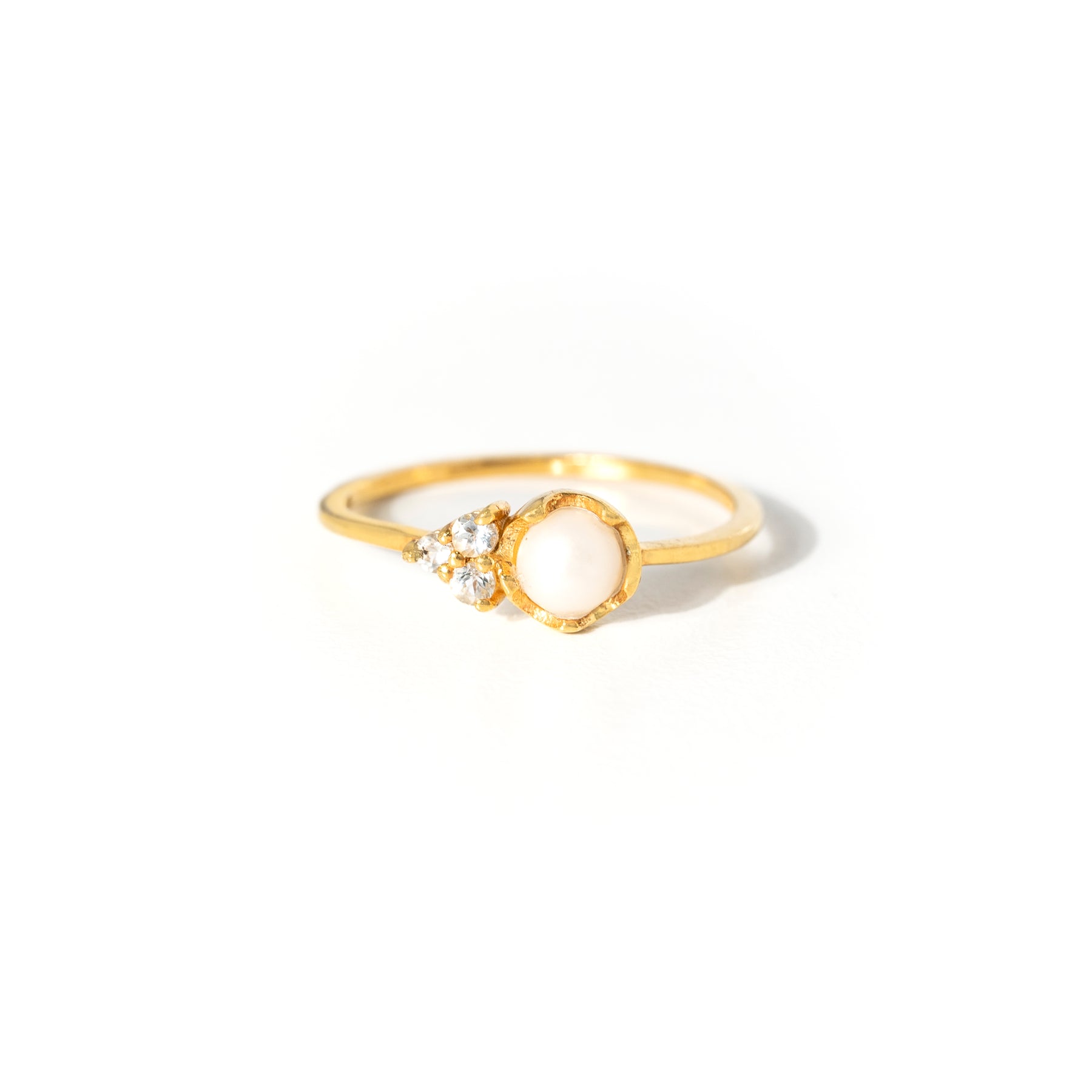 【パール×ブルートパーズ】DSLBBP-Design Ring Collection -Luna Bloom-Blue Topaz