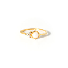 【パール×ブルートパーズ】DSLBBP-Design Ring Collection -Luna Bloom-Blue Topaz