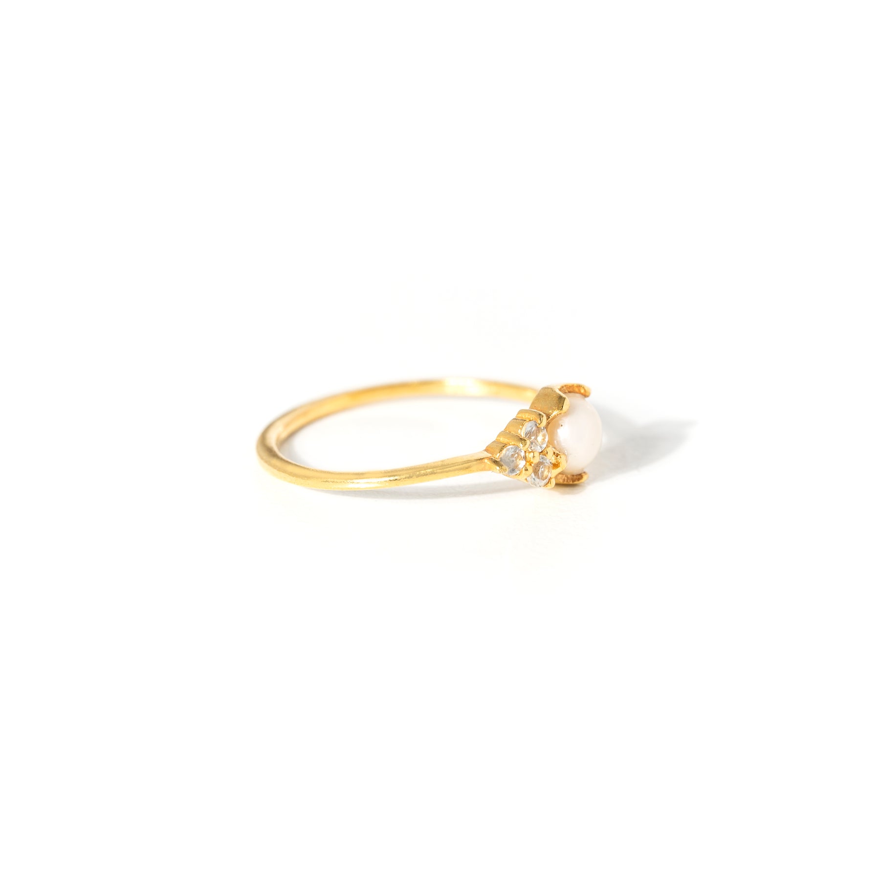 【パール×ブルートパーズ】DSLBBP-Design Ring Collection -Luna Bloom-Blue Topaz
