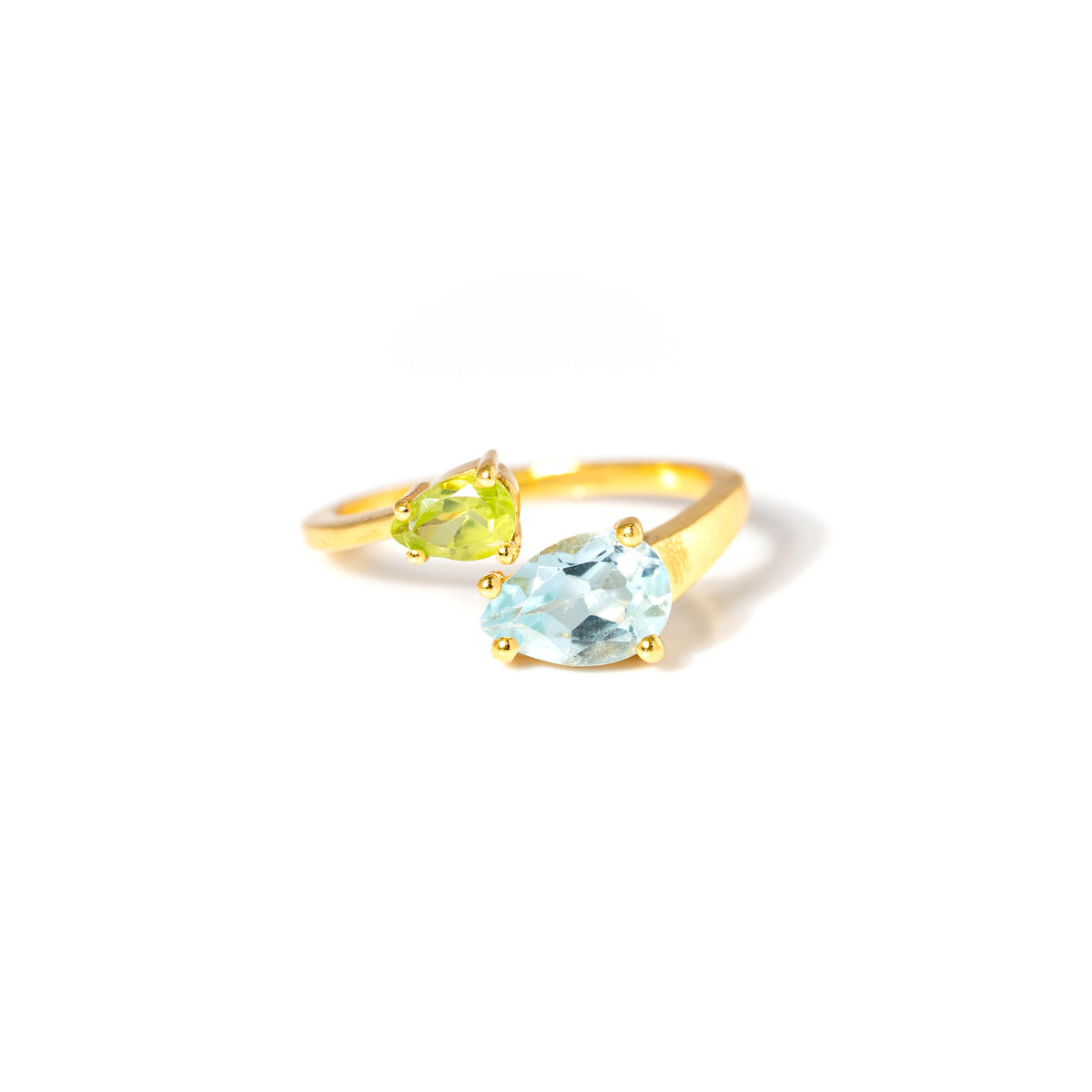 【ブルートパーズ×ペリドット】DSCP-Design Ring Collection -Duo Drop ring