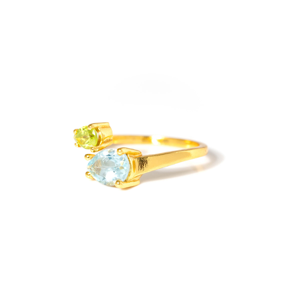 【ブルートパーズ×ペリドット】DSCP-Design Ring Collection -Duo Drop ring