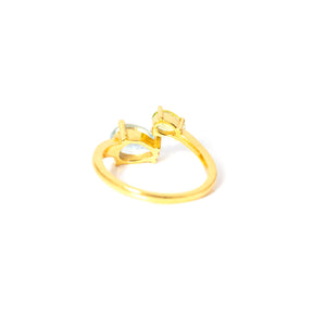 【ブルートパーズ×ペリドット】DSCP-Design Ring Collection -Duo Drop ring