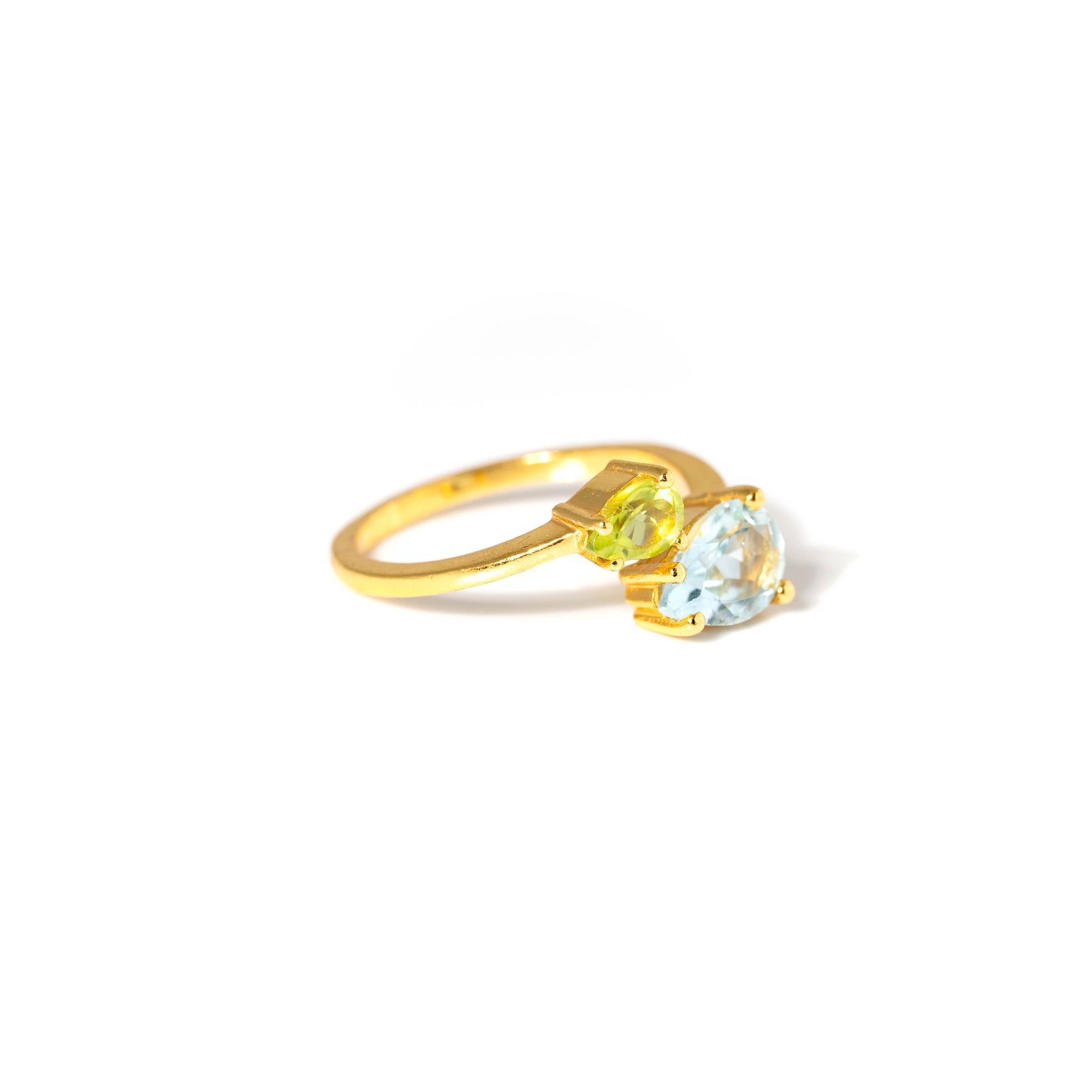 【ブルートパーズ×ペリドット】DSCP-Design Ring Collection -Duo Drop ring