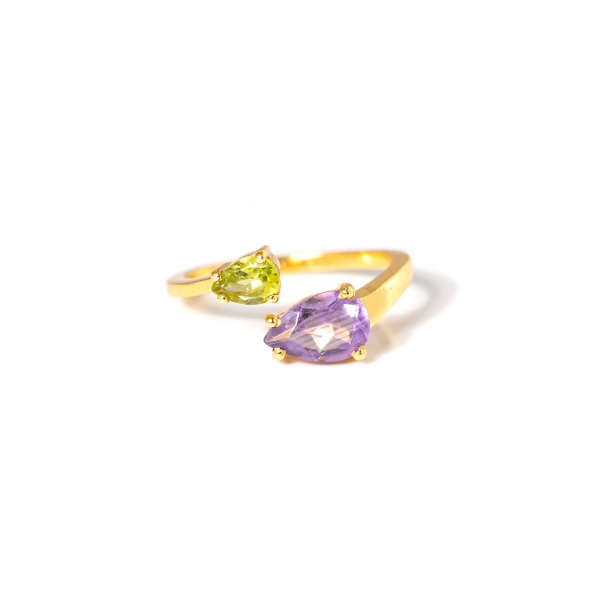 【アメジスト×ペリドット】DSCP-Design Ring Collection -Duo Drop ring