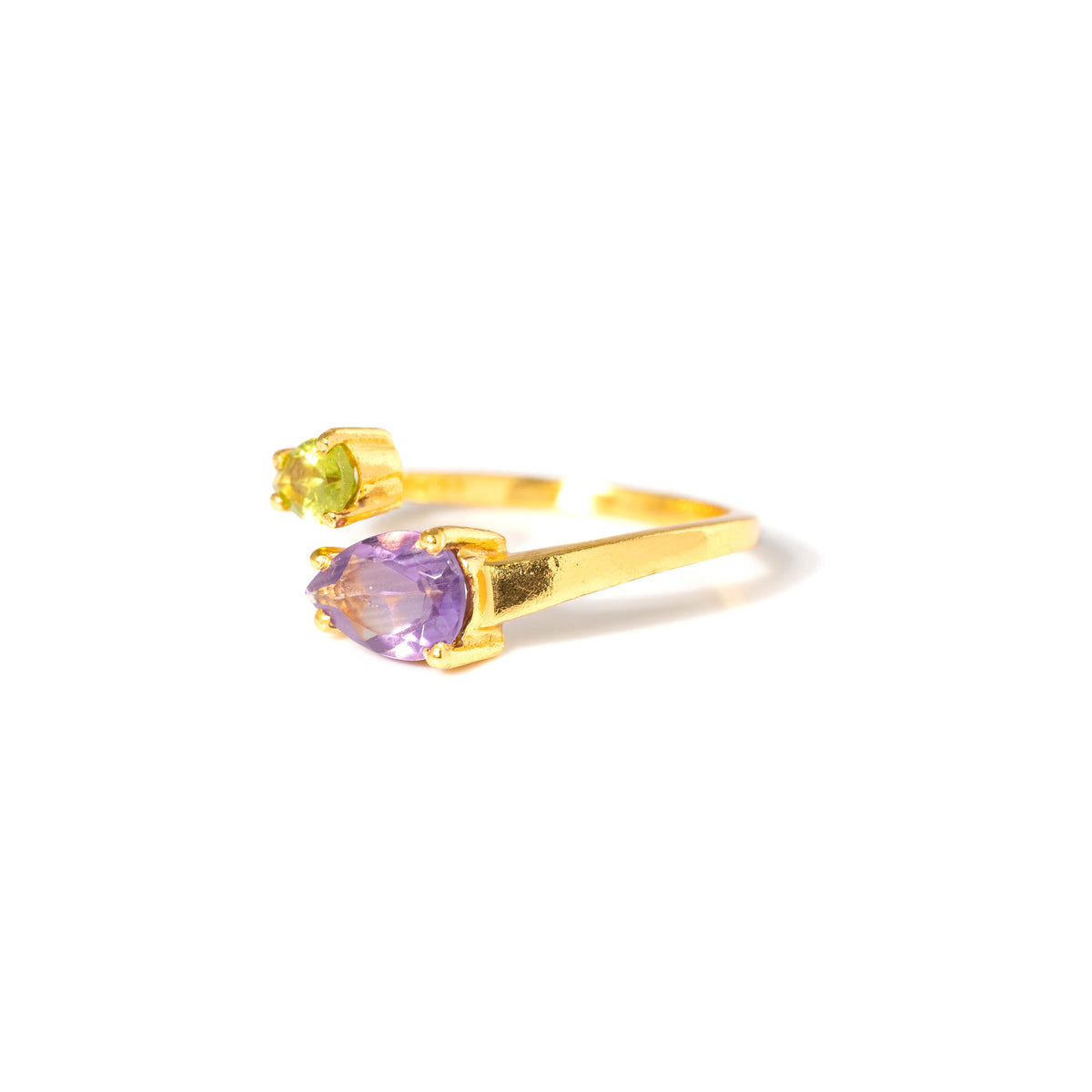 【アメジスト×ペリドット】DSCP-Design Ring Collection -Duo Drop ring