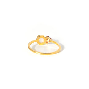 【パール×ピンクトルマリン】DSLBPT-Design Ring Collection -Luna Bloom-Pink Tourmaline