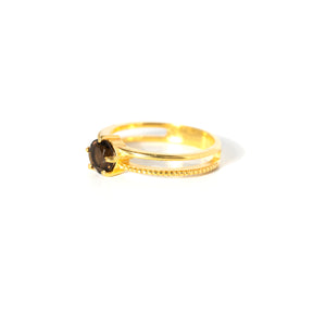 【スモーキークォーツ】DSMGSM-Design Ring Collection -Midnight Glow -Smoky Quartz