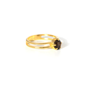 【スモーキークォーツ】DSMGSM-Design Ring Collection -Midnight Glow -Smoky Quartz