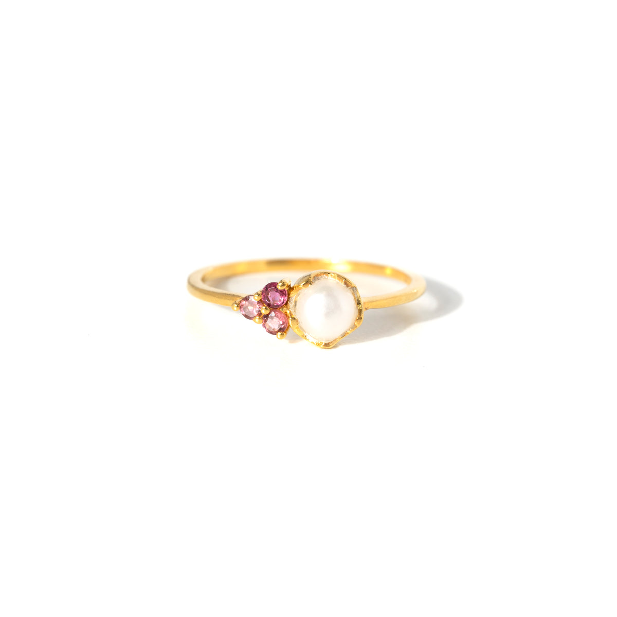 【パール×ピンクトルマリン】DSLBPT-Design Ring Collection -Luna Bloom-Pink Tourmaline