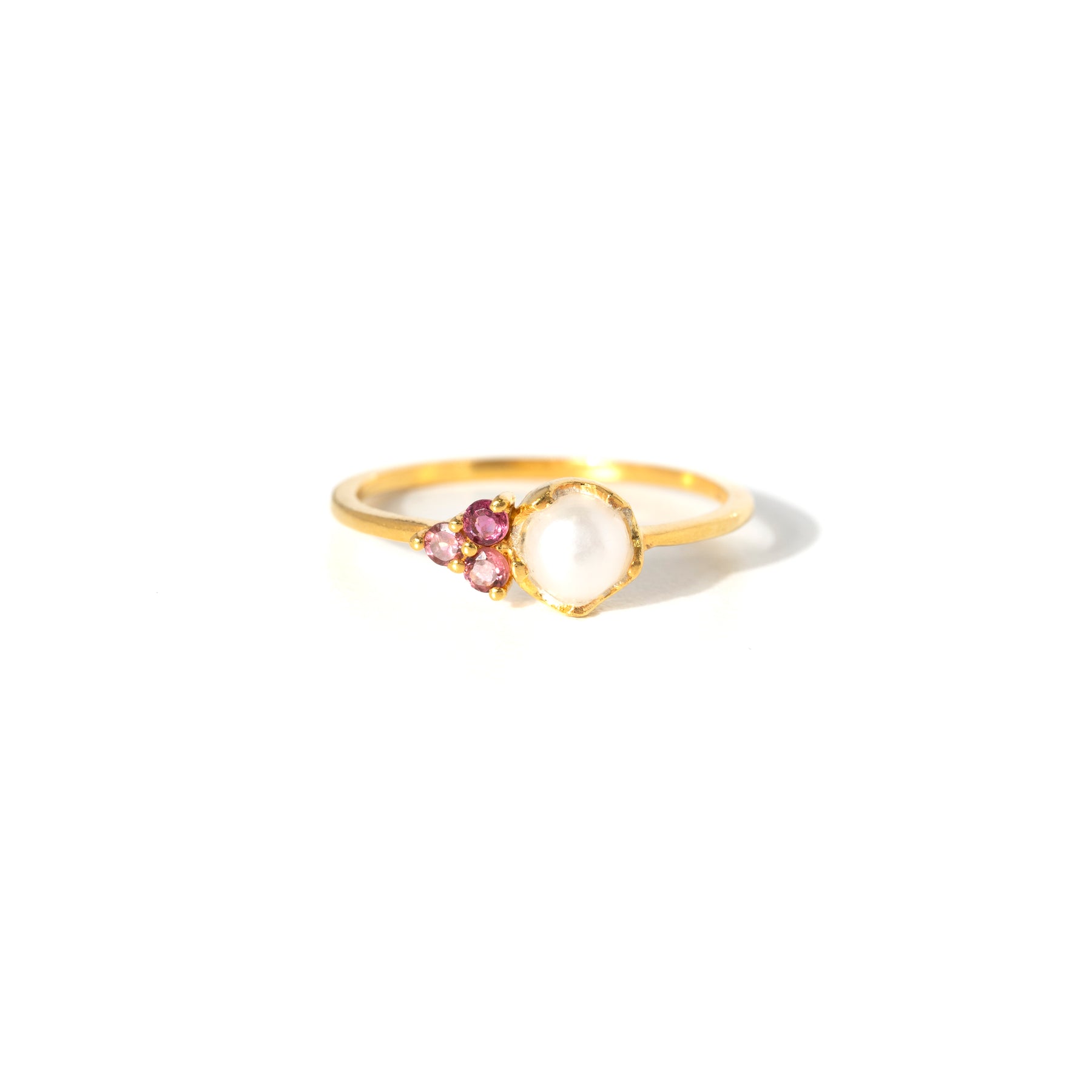 【パール×ピンクトルマリン】DSLBPT-Design Ring Collection -Luna Bloom-Pink Tourmaline
